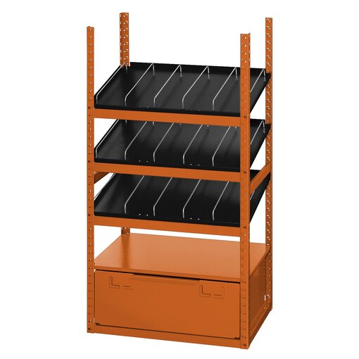 Modul DIN-und Norm mit Bodenschublade Unterteil 1000x542,5x364 mm, orange